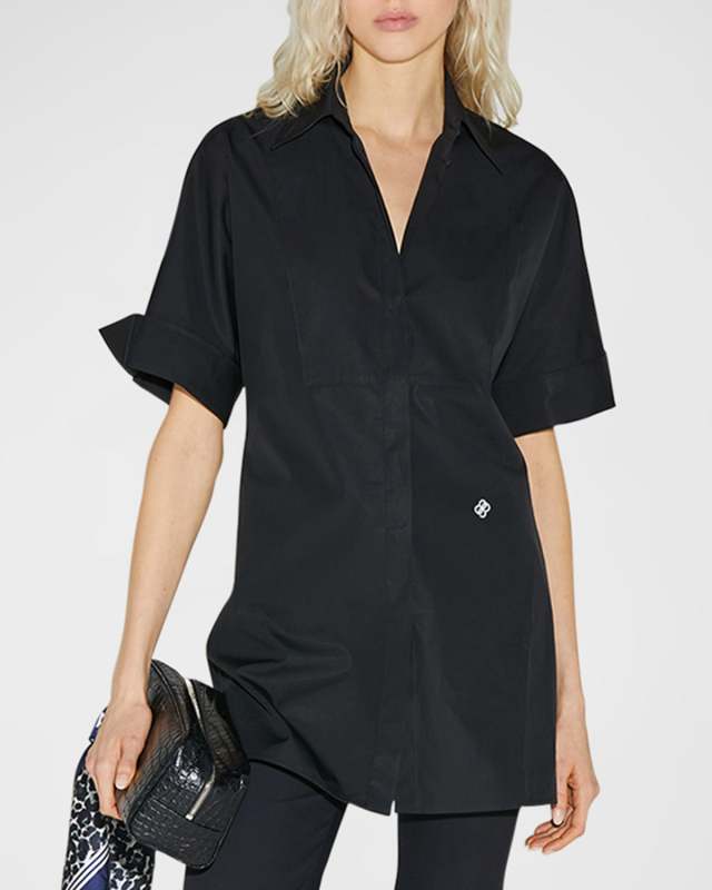 Antonia Button-Down Poplin Shirt