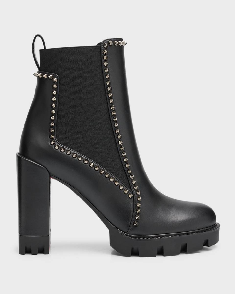 Spike Leather Chelsea Red Sole Booties
