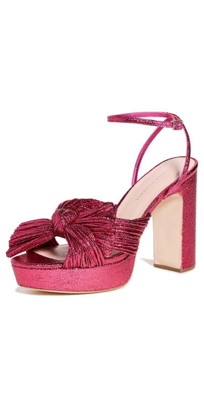 Loeffler Randall Natalia Pleated Platform Sandals Fuchsia