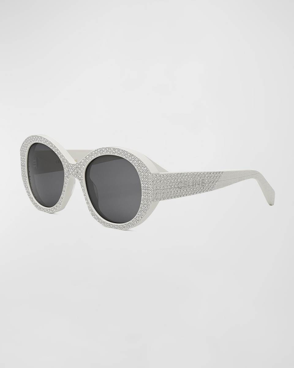 Embellished Acetate Round Sunglasses