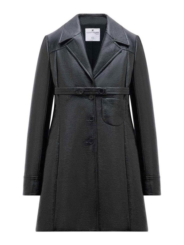 Courreges Manteau Court - Noir