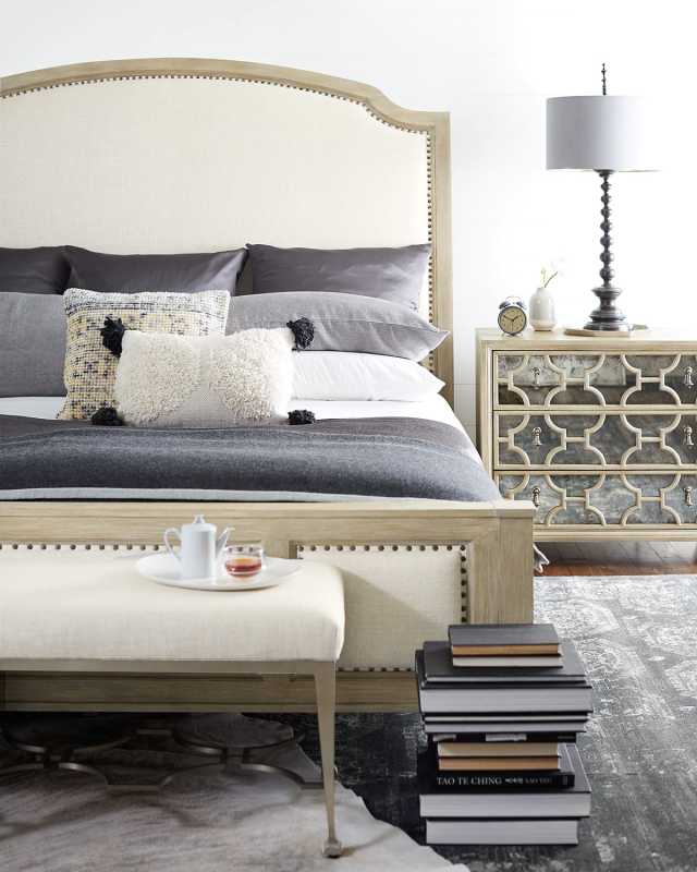 Santa Barbara Antiqued Mirror Trim Night Stand