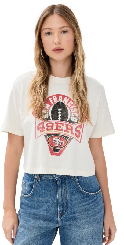 Junk Food 49ers Crew Neck Crop Tee Vintage White