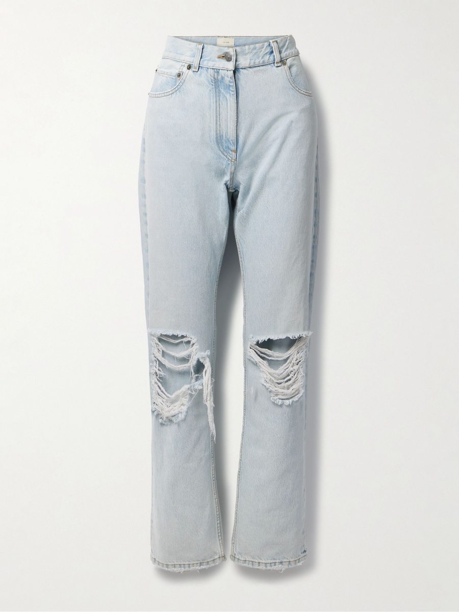 The Row Burty distressed straight-leg jeans
