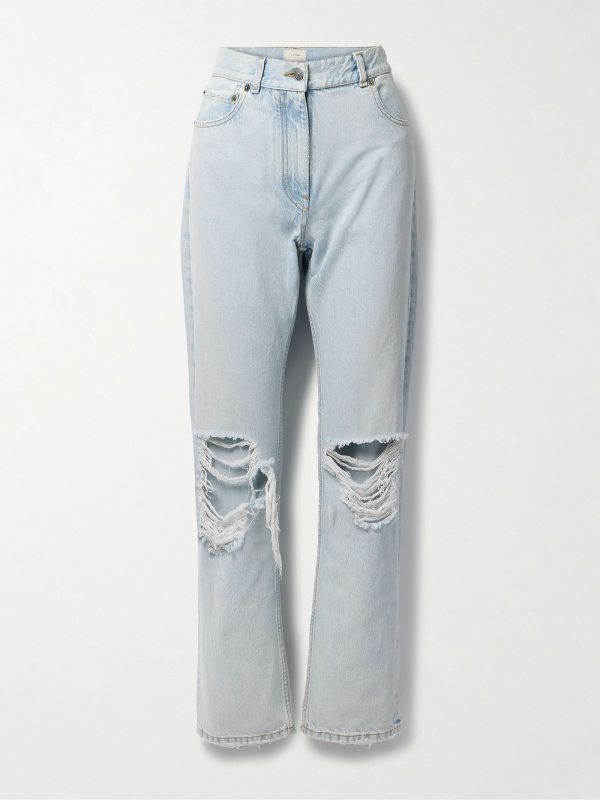 The Row Burty distressed straight-leg jeans