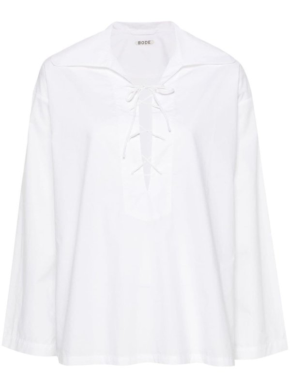 Bonnie lace-up cotton shirt