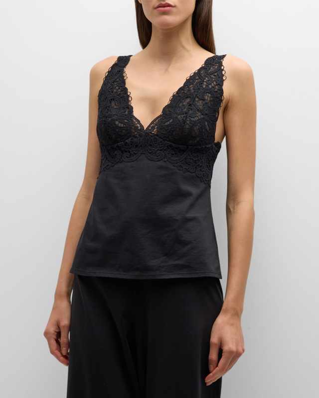 Bliss Harmony Lace-Trim Cotton Tank