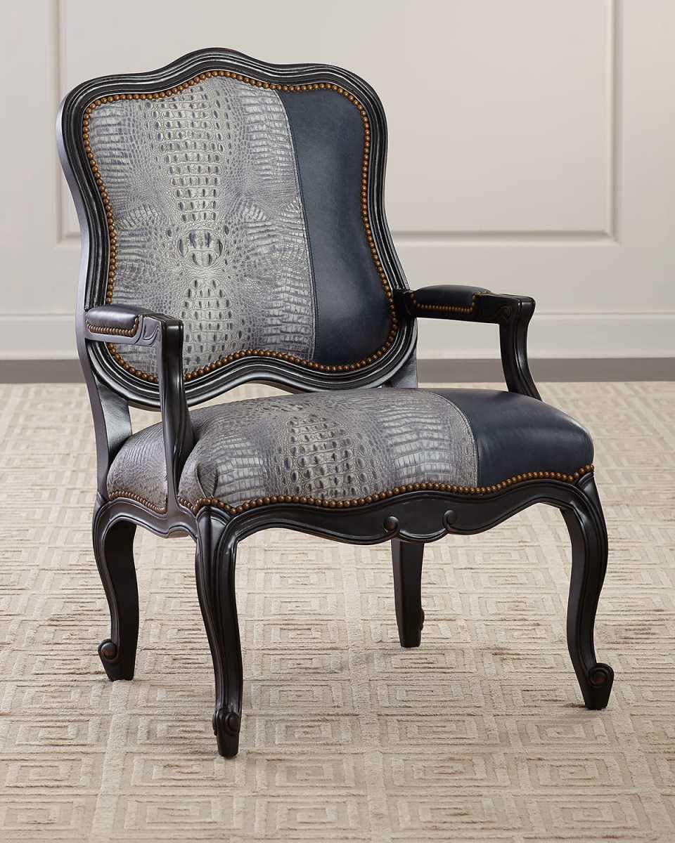 Alex Leather Bergere Chair