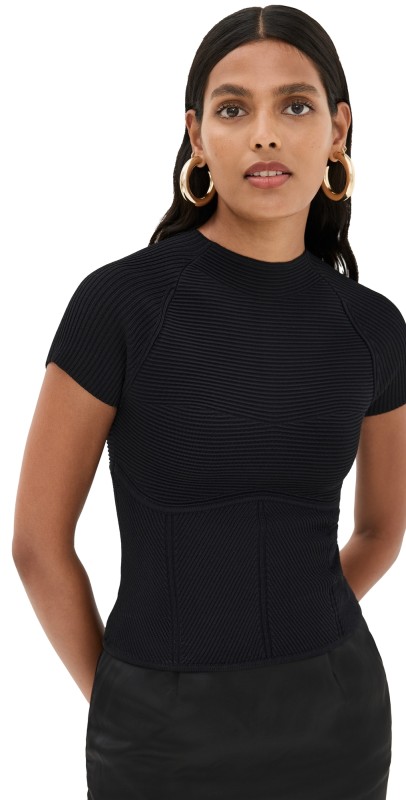 STAUD Tigereye Top Black