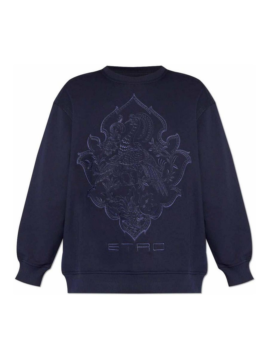 Etro Pull Col Rond - Bleu