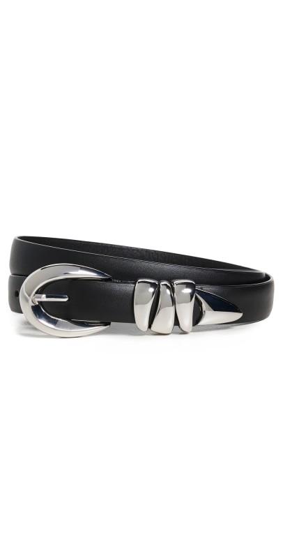 Madewell Chunky Metal Leather Belt True Black