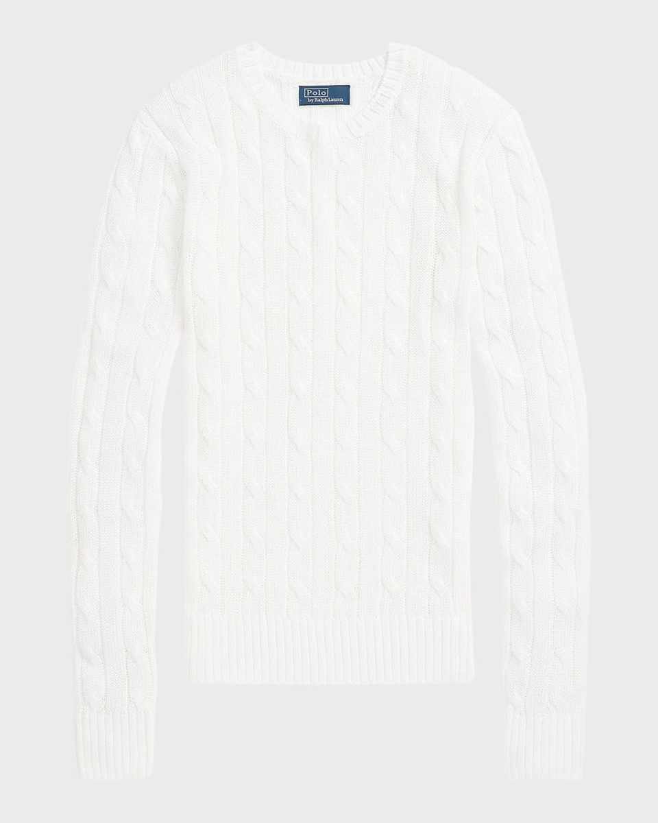 Cable-Knit Cotton-Blend Crewneck Sweat