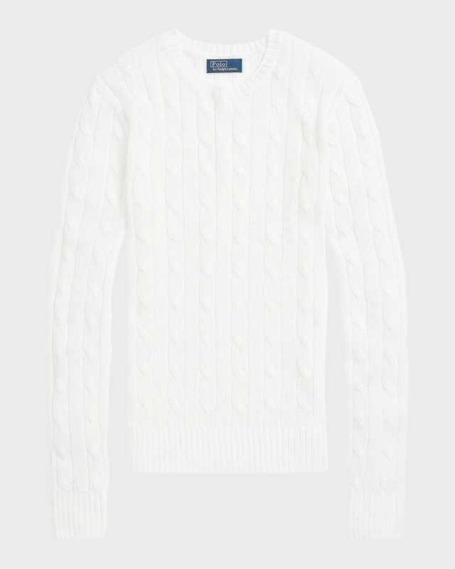 Cable-Knit Cotton-Blend Crewneck Sweat