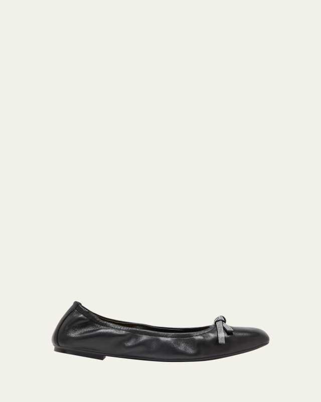 SW Lambskin Bow Ballerina Flats