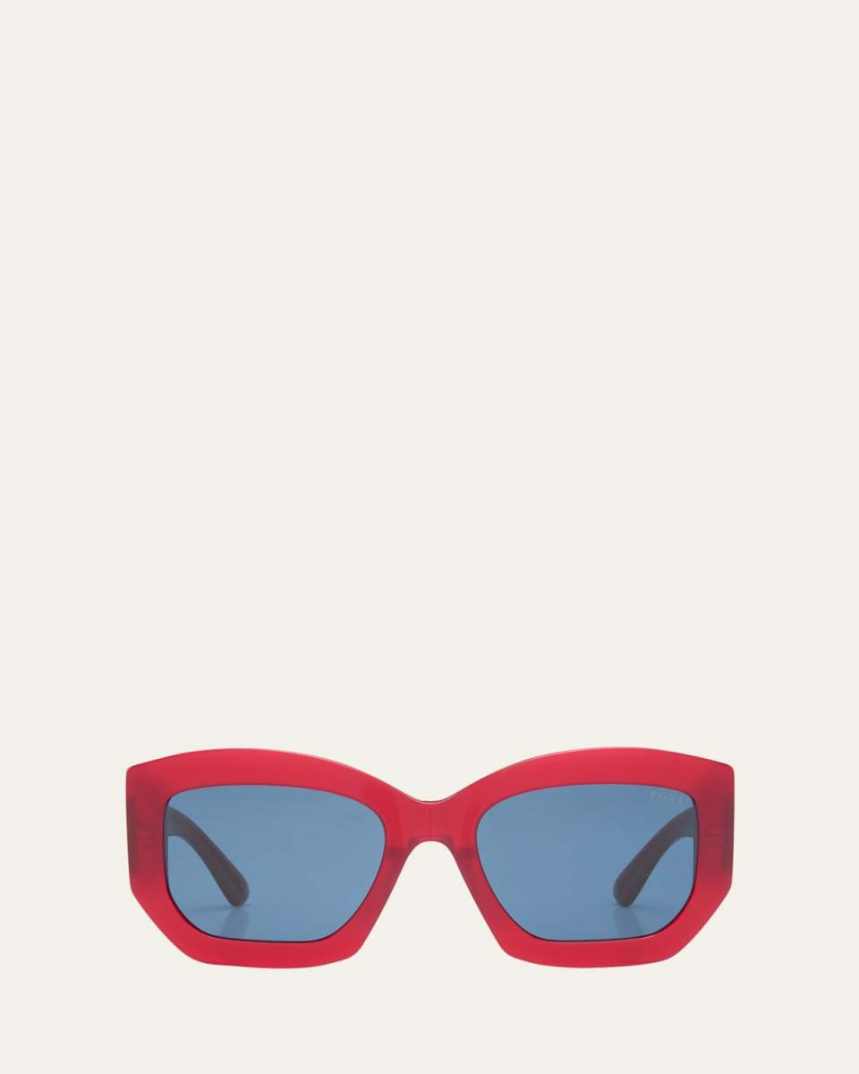 Oversized Logo Acetate & Metal Sunglasses