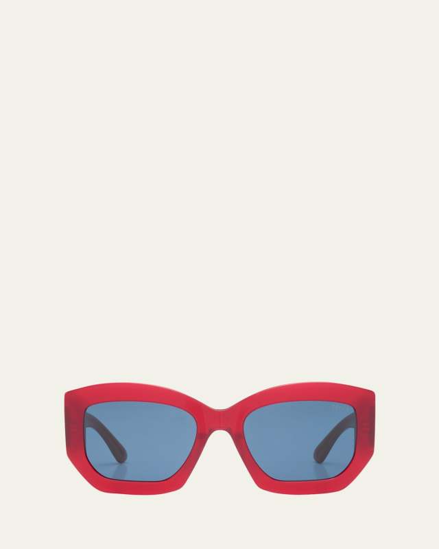 Oversized Logo Acetate & Metal Sunglasses