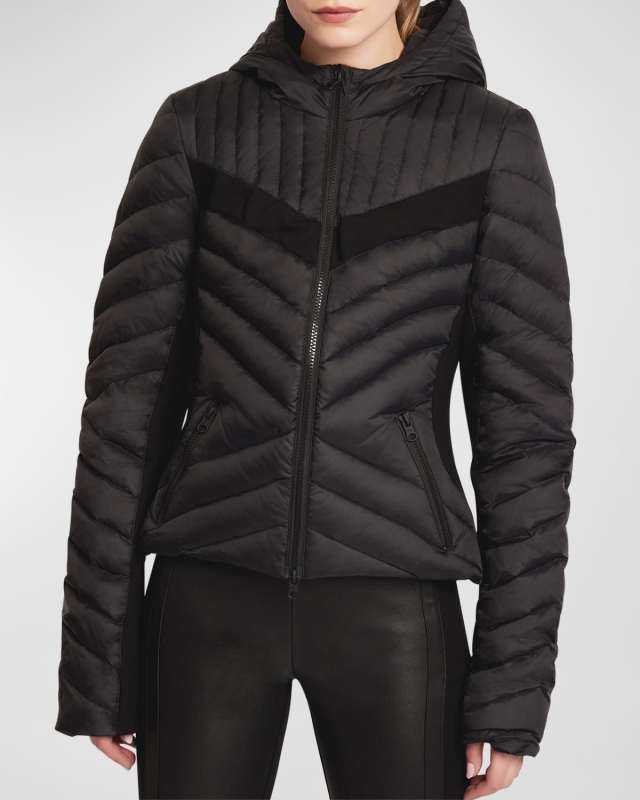 Chevron Stripe Puffer Jacket