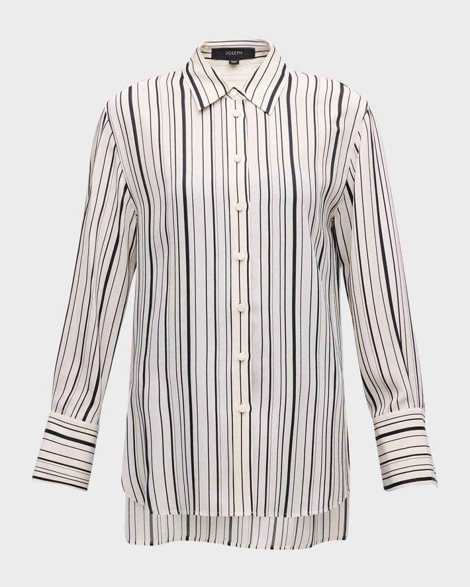 Oversized Striped Silk Blouse