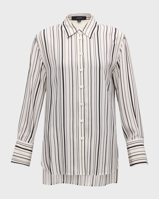 Oversized Striped Silk Blouse