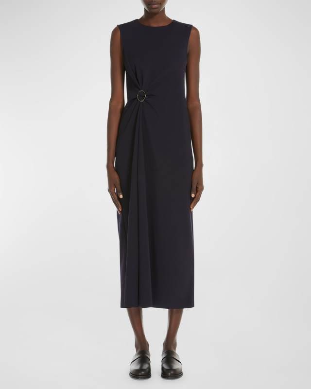 Losanna Gathered Sleeveless Midi Dress