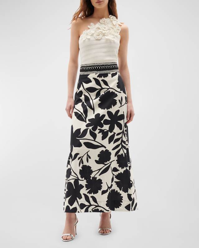 Cressida Beaded A-Line Maxi Skirt