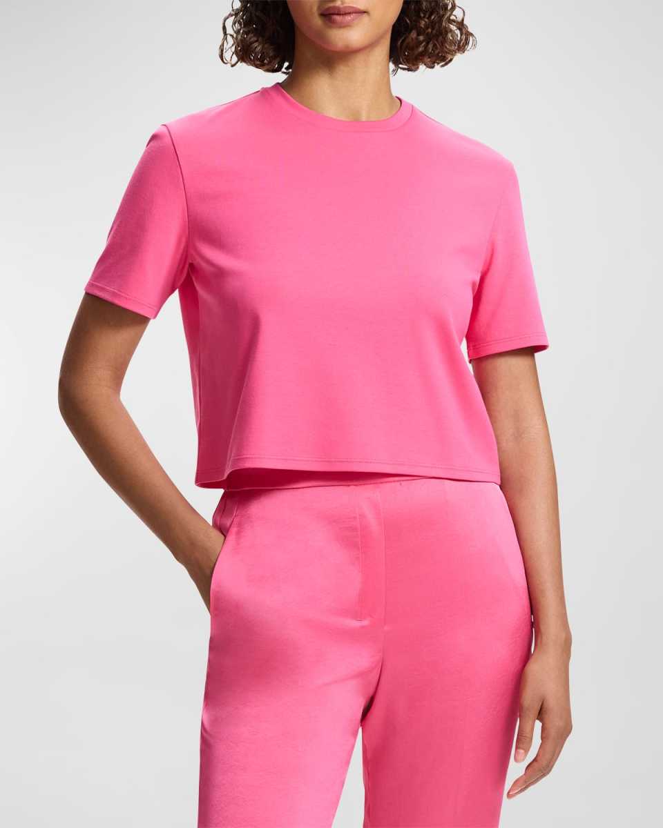 Short-Sleeve Cropped Cotton T-Shirt