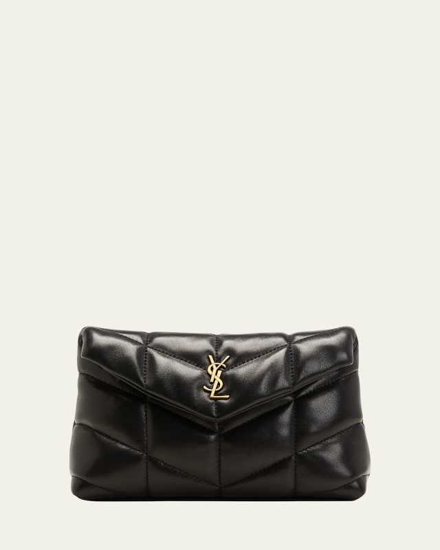 Lou Puffer YSL Pouch in Quilted Leather