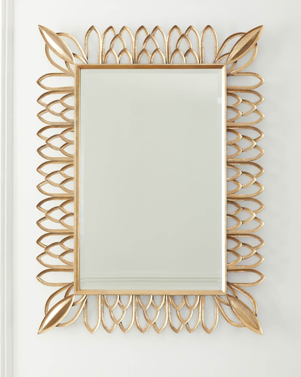 Antiqued Brass Rectangle Mirror