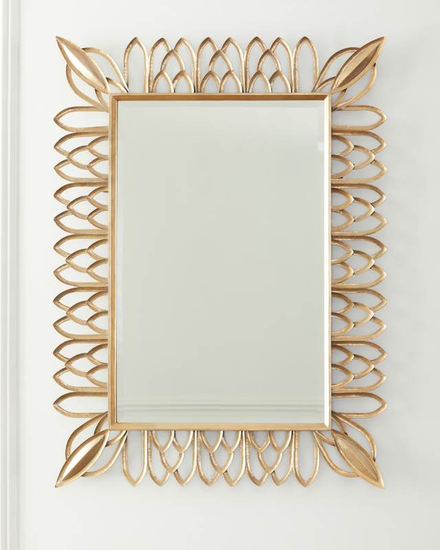 Antiqued Brass Rectangle Mirror