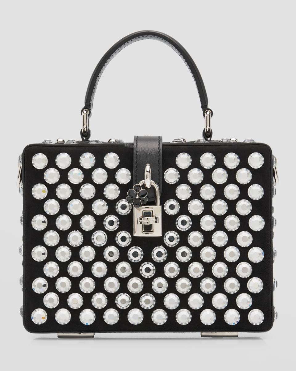 Crystal Box Leather Top-Handle Bag