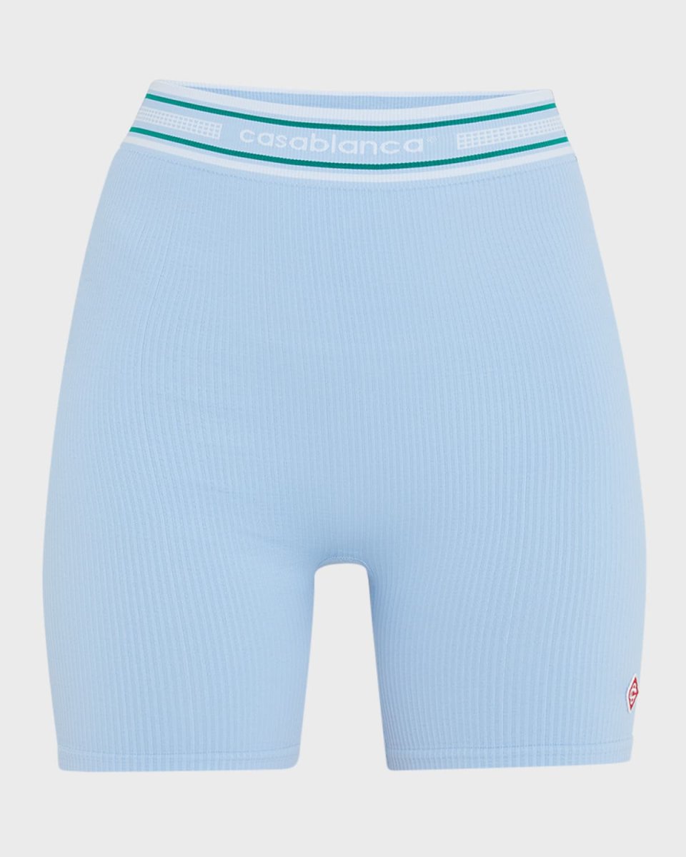 Logo-Band Seamless Rib Biker Shorts