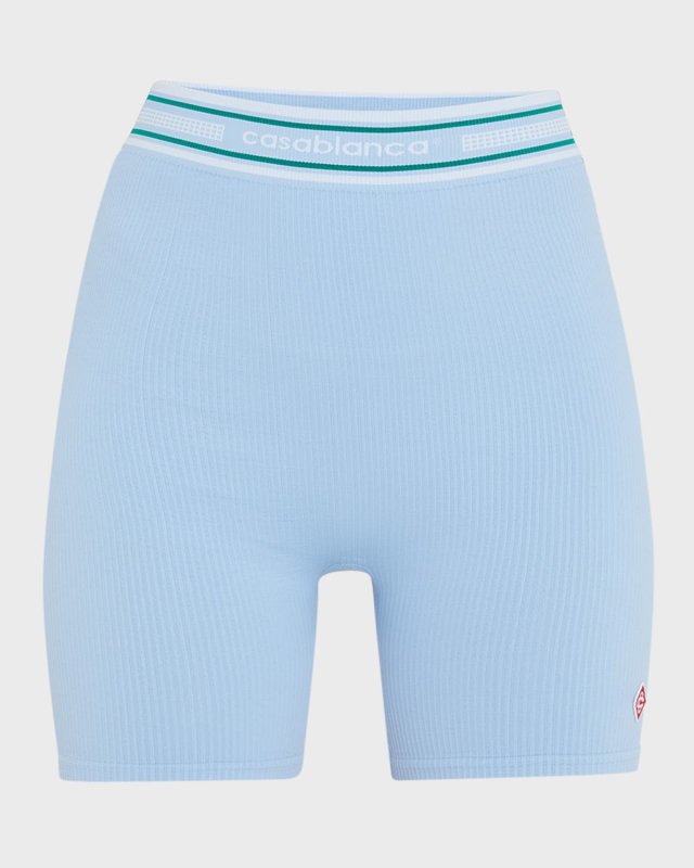 Logo-Band Seamless Rib Biker Shorts