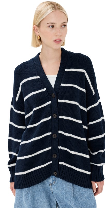 Jenni Kayne Chloe Cardigan Navy/Ivory Stripe