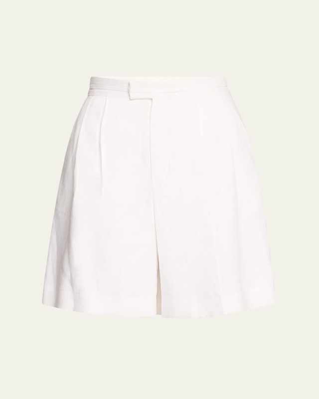 Lucia Pleated Linen Shorts