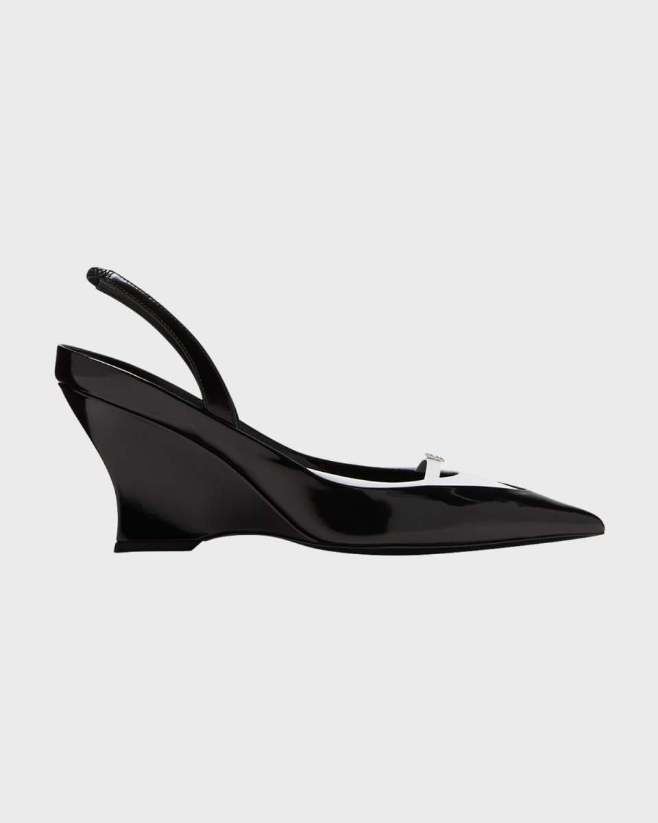 Raven Bicolor Wedge Slingback Pumps