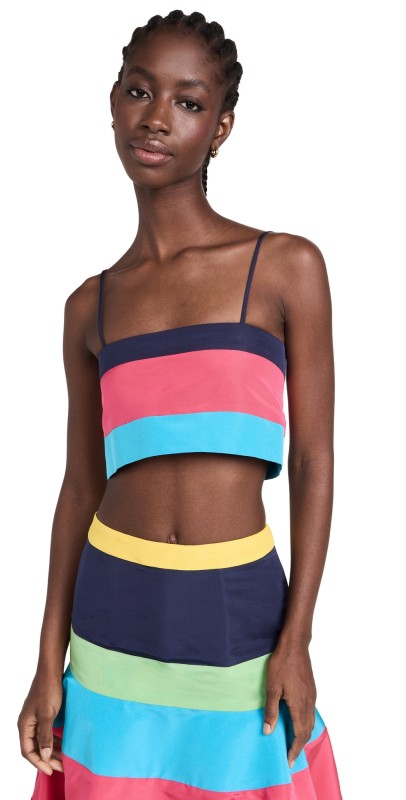 Rosie Assoulin Striped Bandeau Magenta