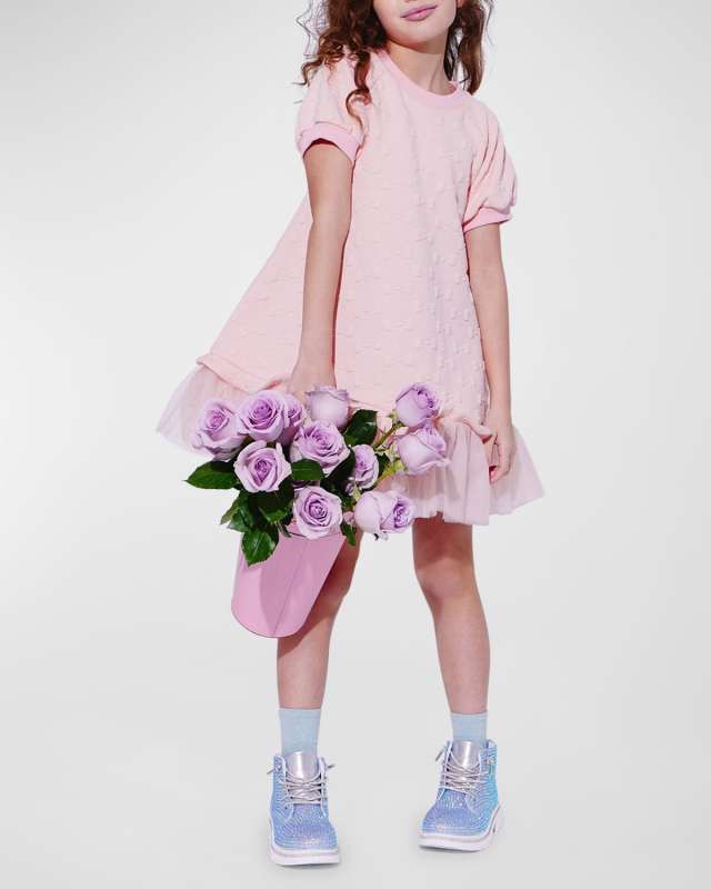 Girl's Pretty Bow T-shirt Dress, Size 2-14