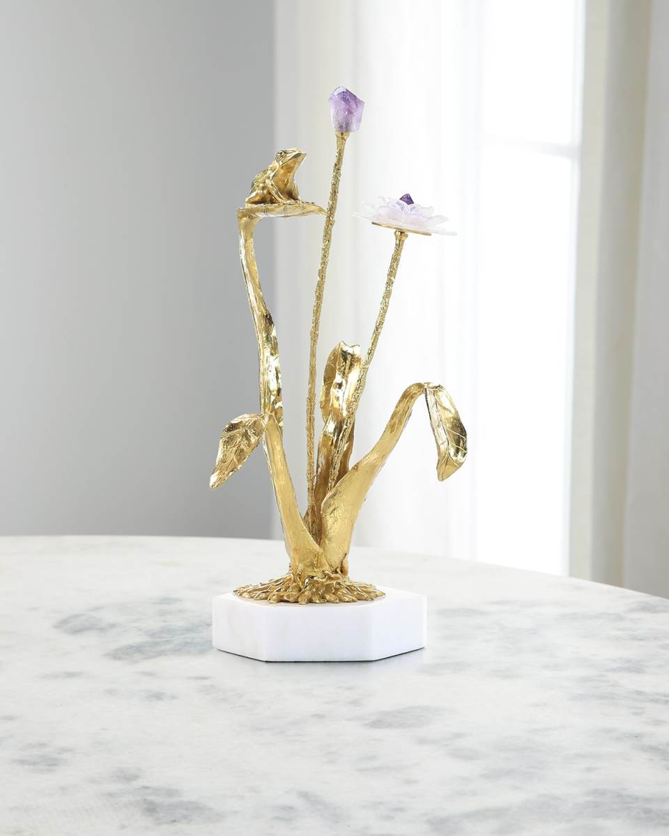 Stone Garden Sculpture on Marble Base I
