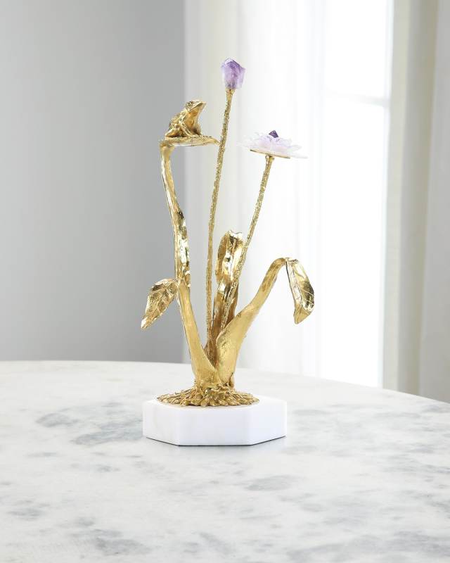 Stone Garden Sculpture on Marble Base I