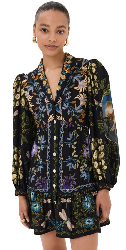 FARM Rio Winter Garden Mini Dress Winter Garden Black