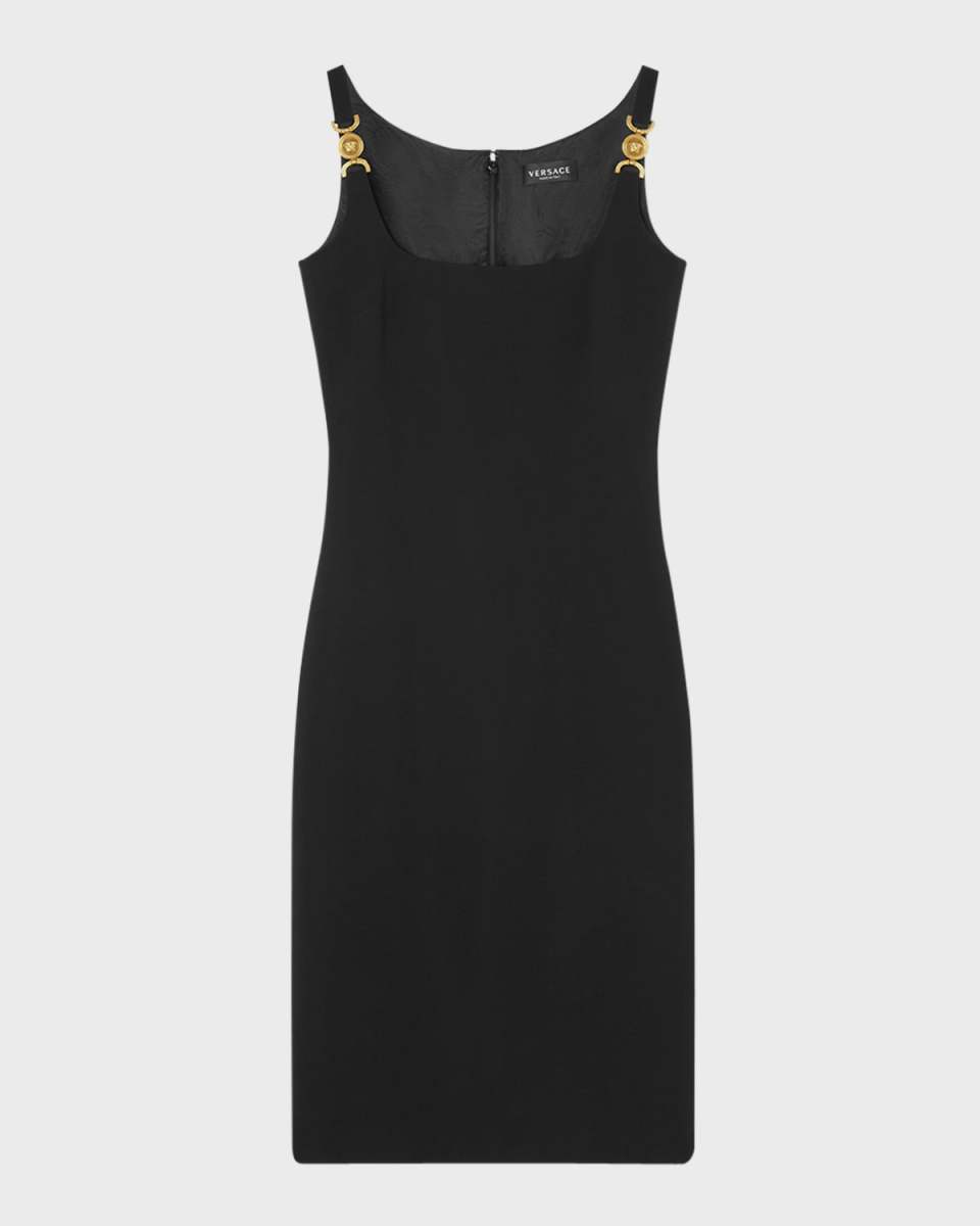 Square-Neck Sleeveless Responsible Techno Cady Stretch Sheath Dress