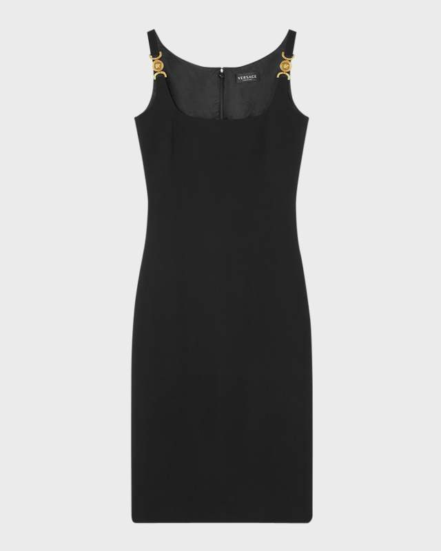 Square-Neck Sleeveless Responsible Techno Cady Stretch Sheath Dress