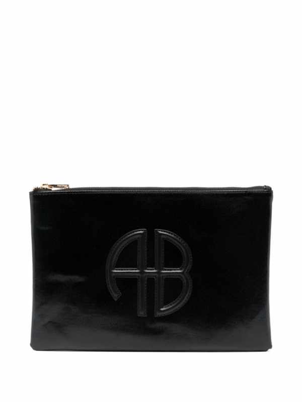 logo-patch clutch bag