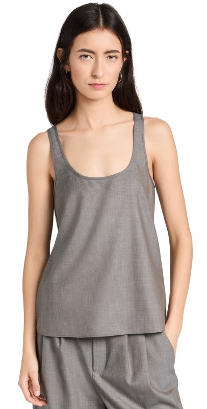Tibi Grant Crossdye Suiting Tank Top Grey Multi