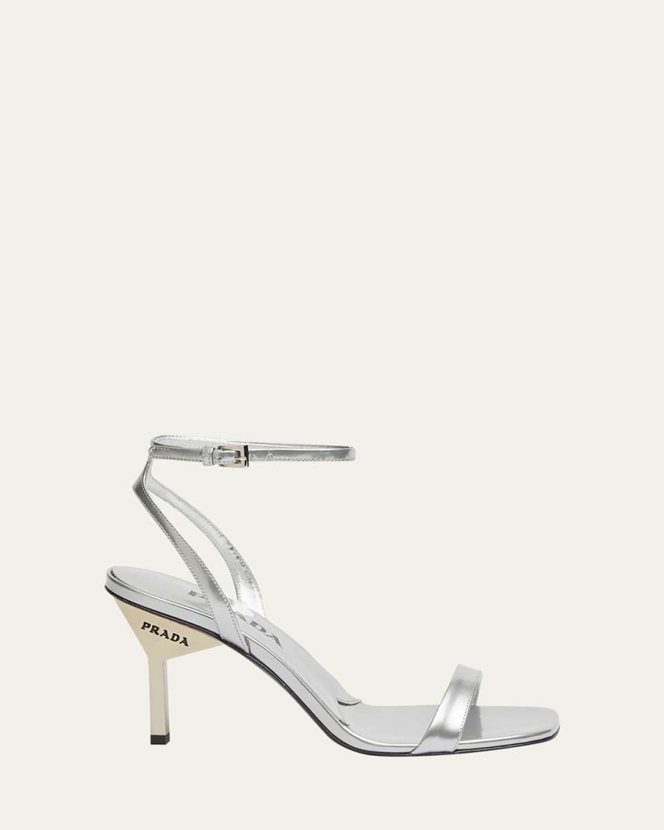 Metallic Ankle-Strap Sandals
