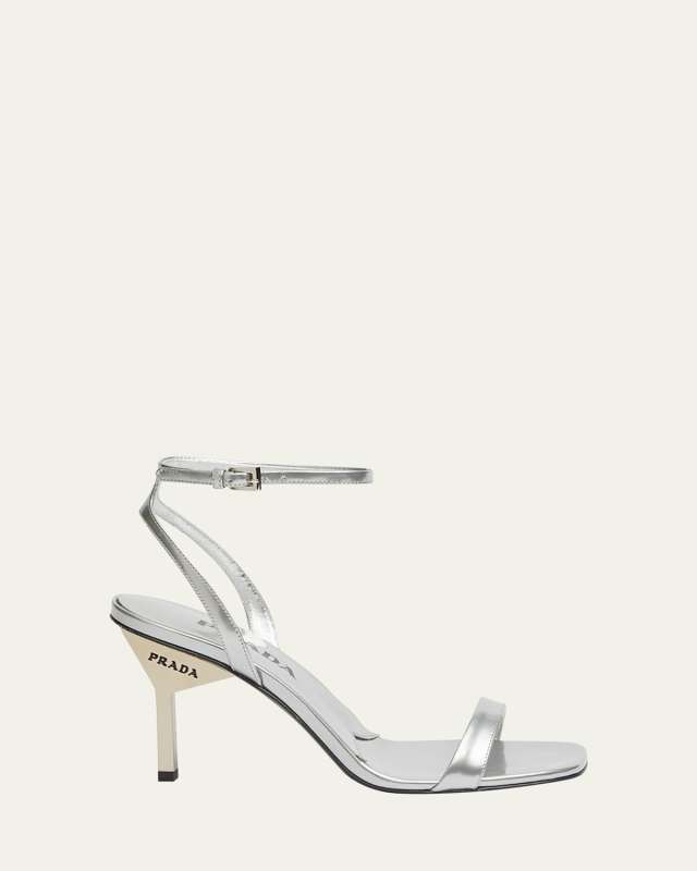 Metallic Ankle-Strap Sandals