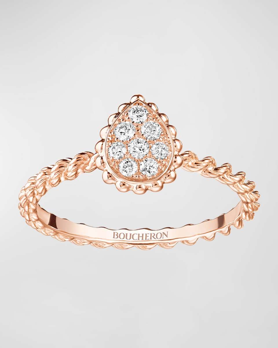 Serpent Bohème 18K Rose Gold Pave Diamond Ring