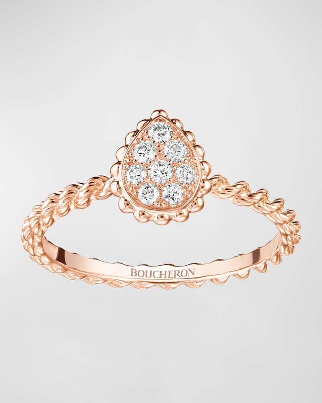 Serpent Bohème 18K Rose Gold Pave Diamond Ring