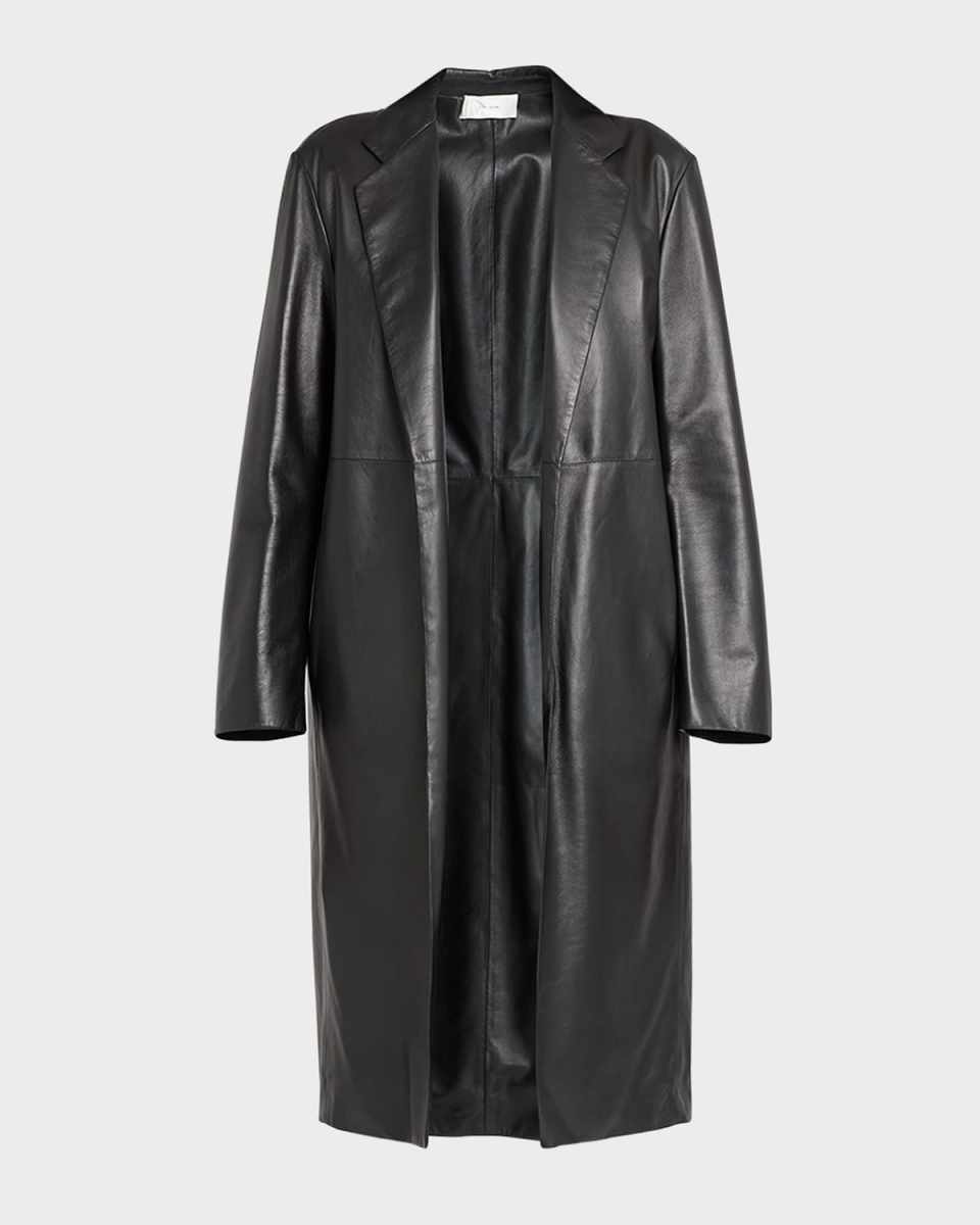 Babil Open-Front Leather Coat