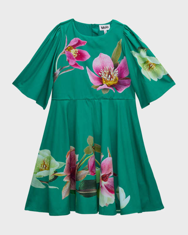 Girl's Cicela Floral-Print Dress, Size 7-12
